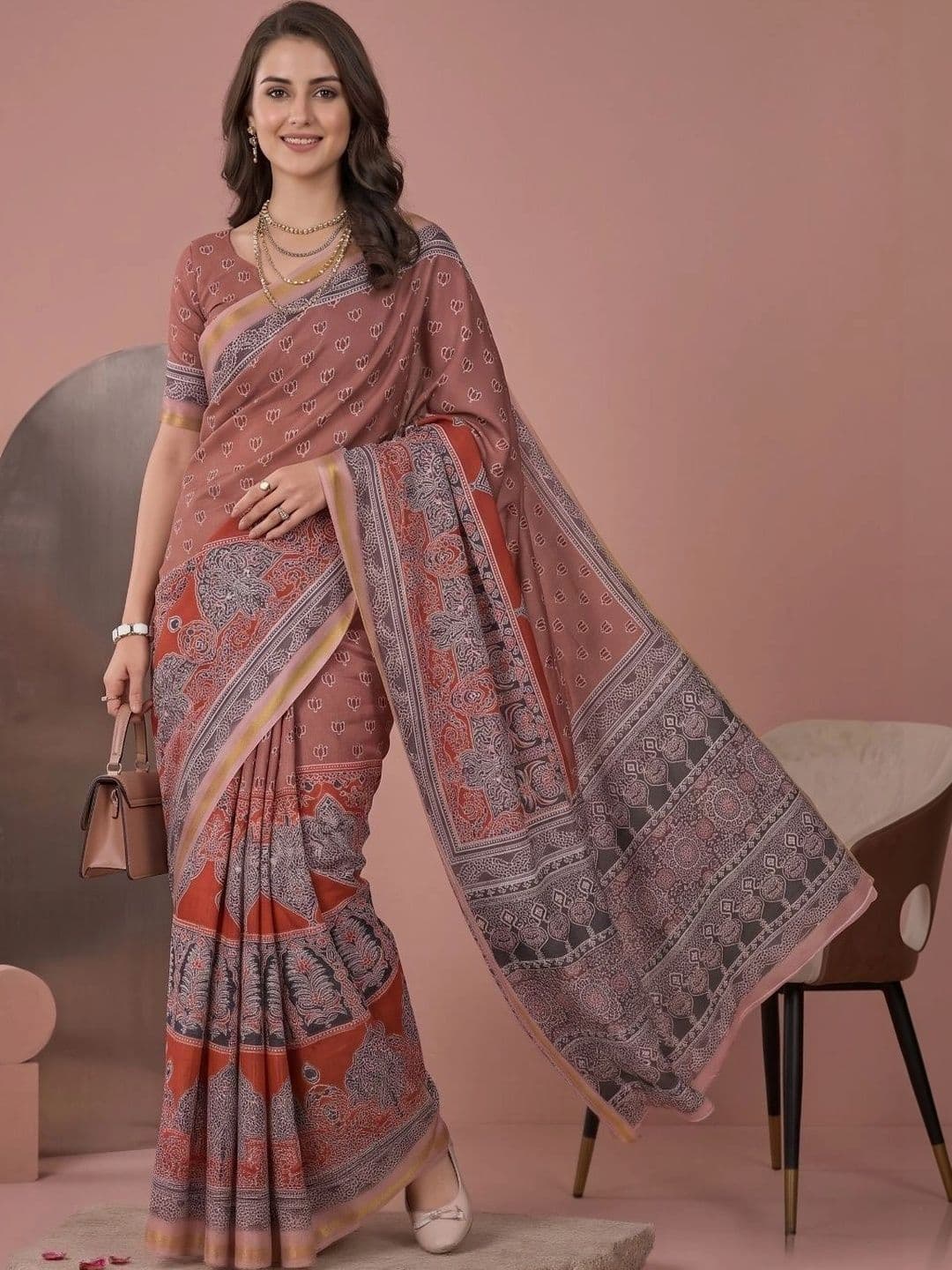 BORAD FASHION Designer Chanderi Saree - view 1