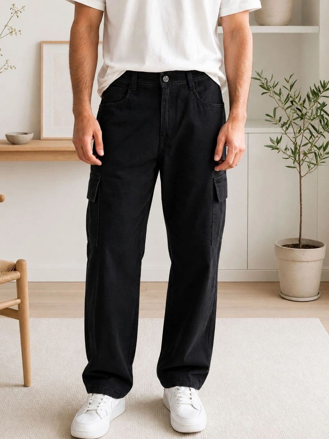Metronaut Men Classic Relaxed Fit Mid-Rise Coated Stretchable Jeans - view 1