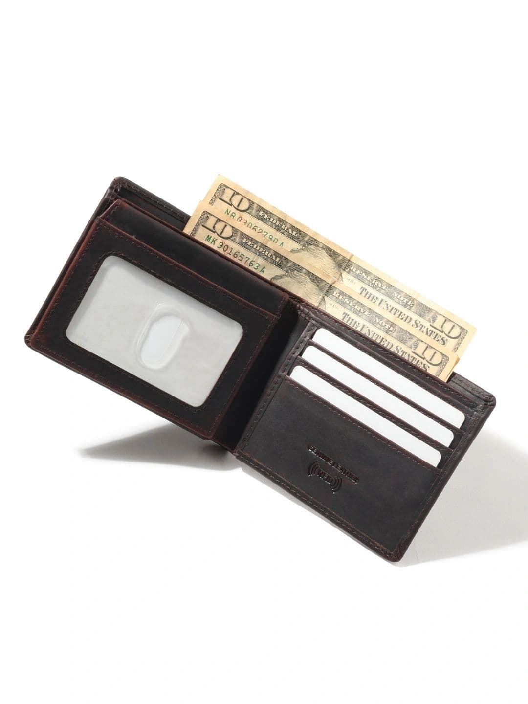 OAKLYN Men Animal Textured Leather Two Fold Wallet thumbnail 6