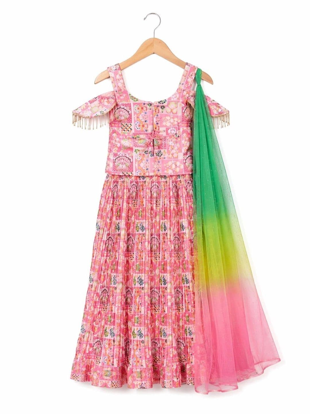 BAESD Girls Printed Ready to Wear Lehenga & thumbnail 3