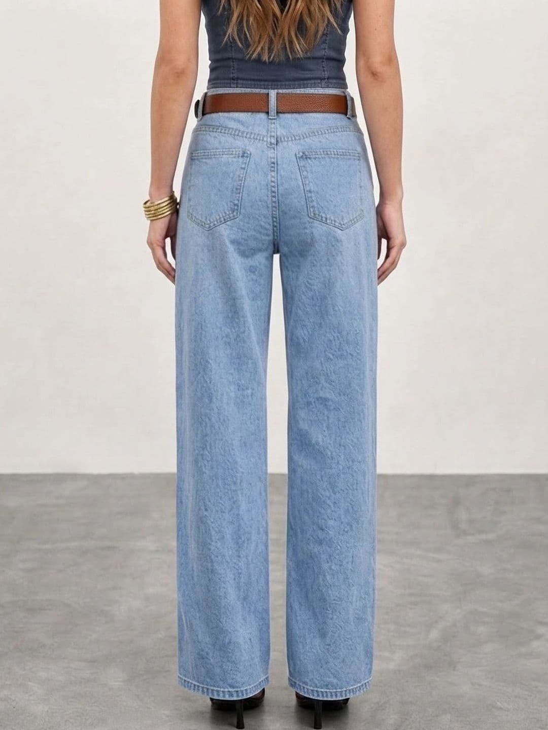 ZENTLY Women Jean Wide Leg High-Rise Stretchable Jeans thumbnail 6