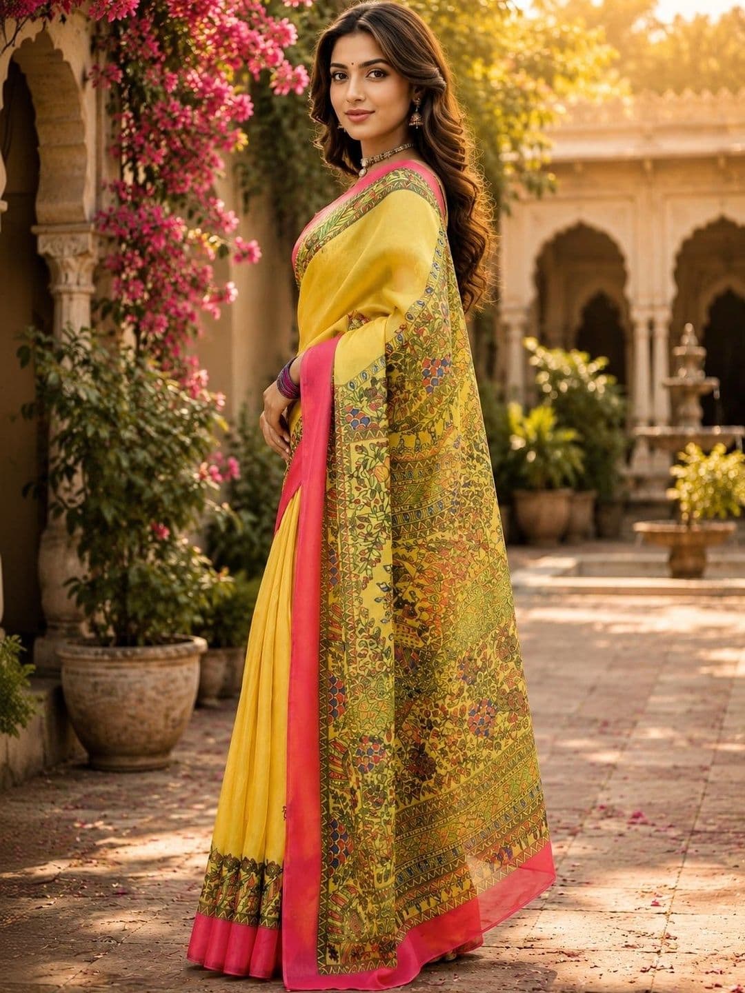 BORAD FASHION Kalamkari Designer Chanderi Saree thumbnail 4