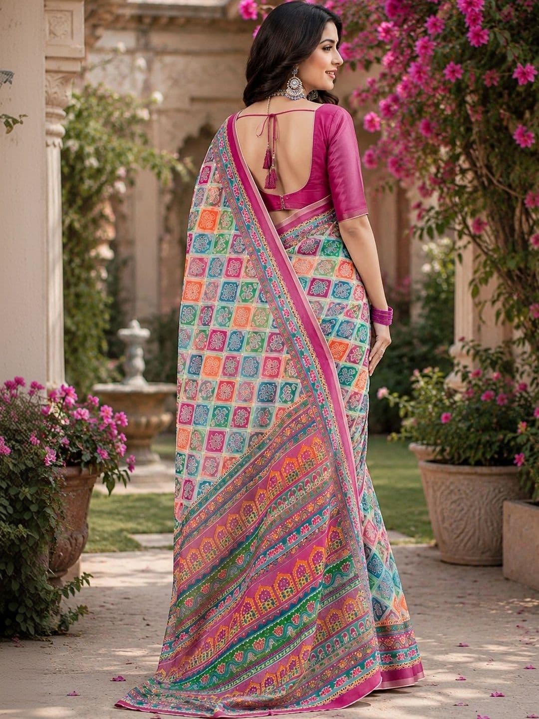 BORAD FASHION Women Designer Chanderi Saree thumbnail 3