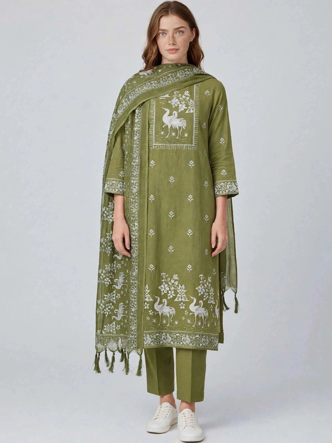 Haranozy Printed Pure Cotton Semi-Stitched Dress Material - view 1