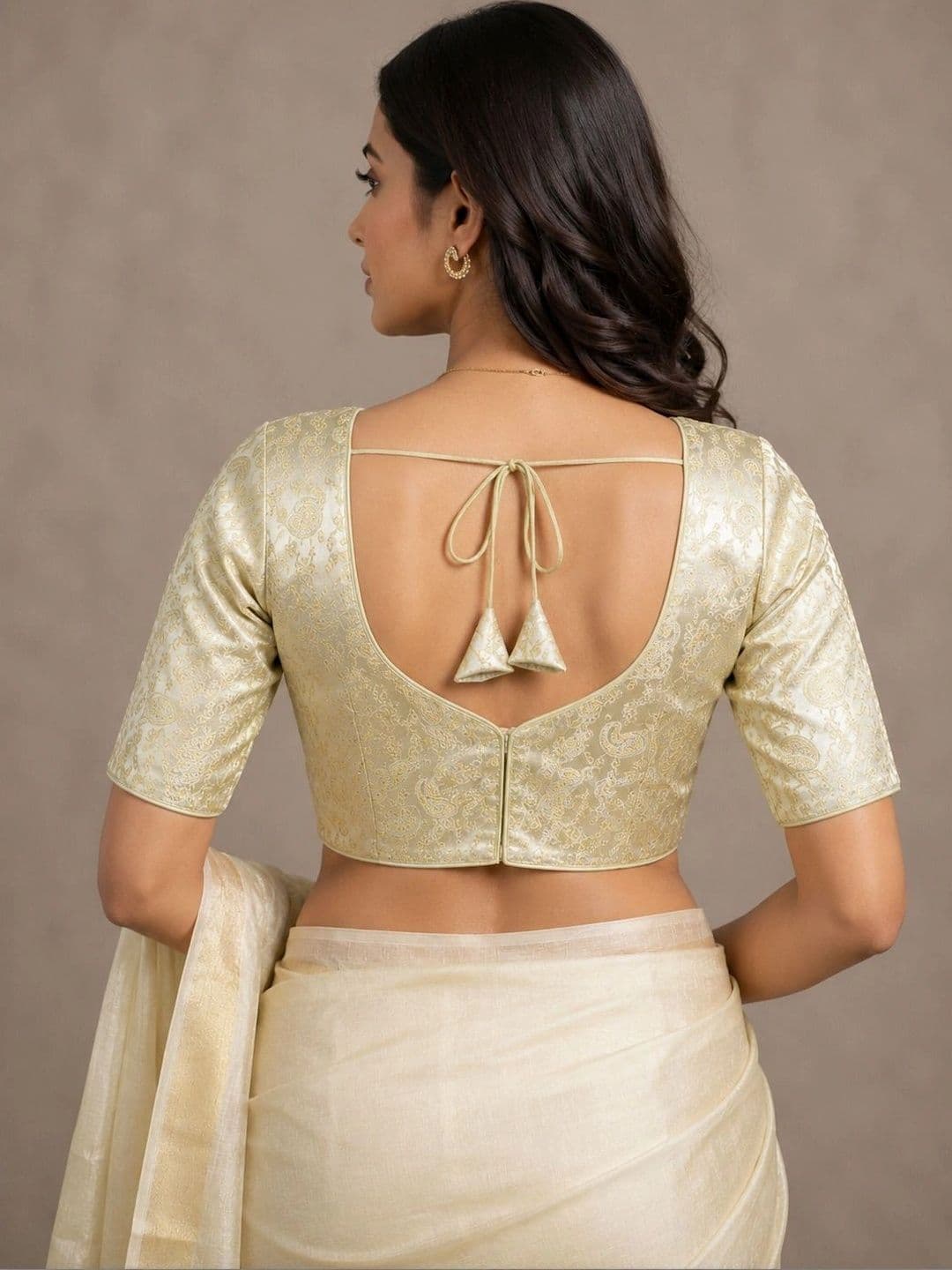 RANGAARA COLLECTION Jacquard Blend Woven Design Zari Saree Blouse thumbnail 4