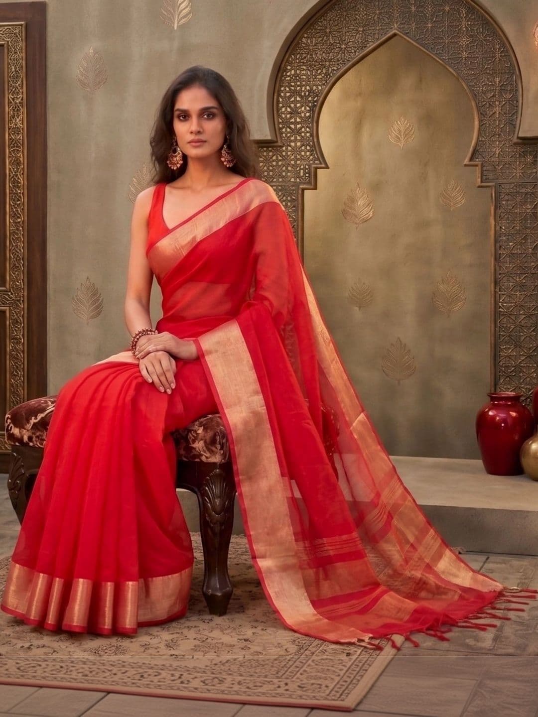 SARKAR TEXTILES Organza Saree thumbnail 2