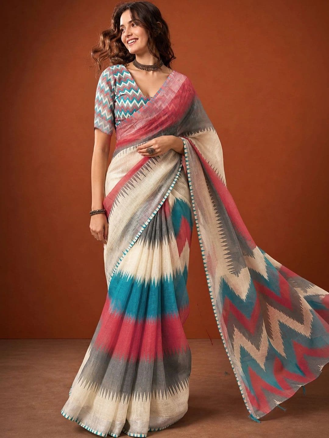 Suha Silk Blend Saree thumbnail 6