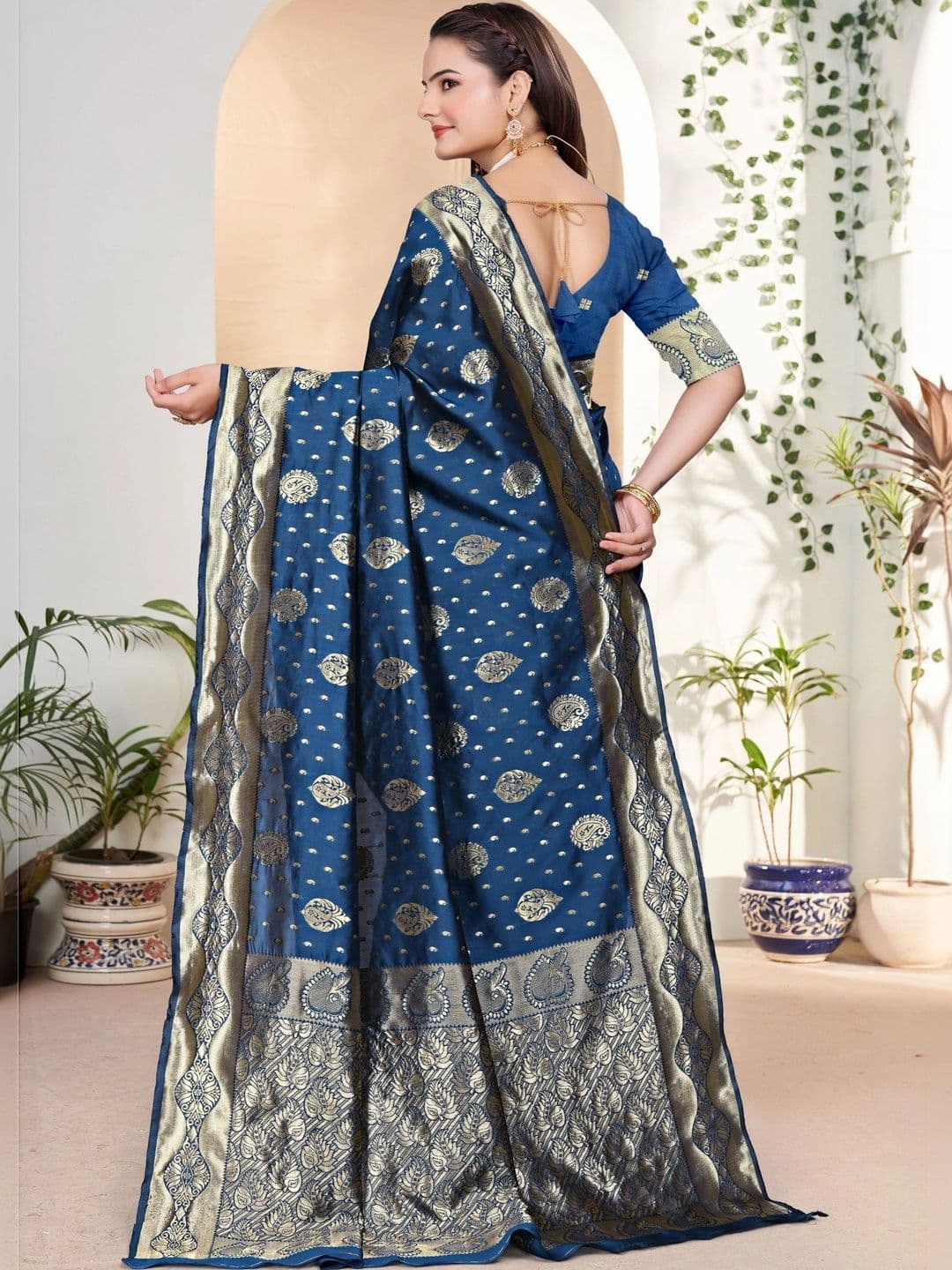 revika Woven Design Zari Art Silk Designer Kanjeevaram Saree thumbnail 2