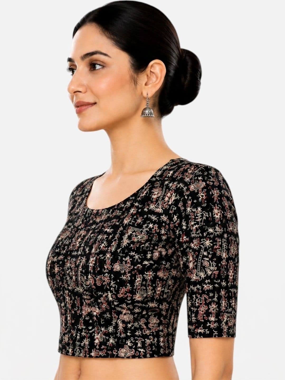 Biyu Cotton Printed Saree Blouse thumbnail 2