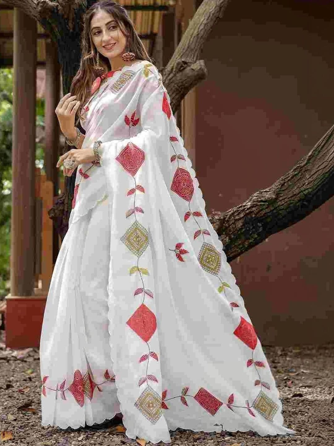 HERE&NOW Embroidered Silk Blend Kanjeevaram Saree thumbnail 7