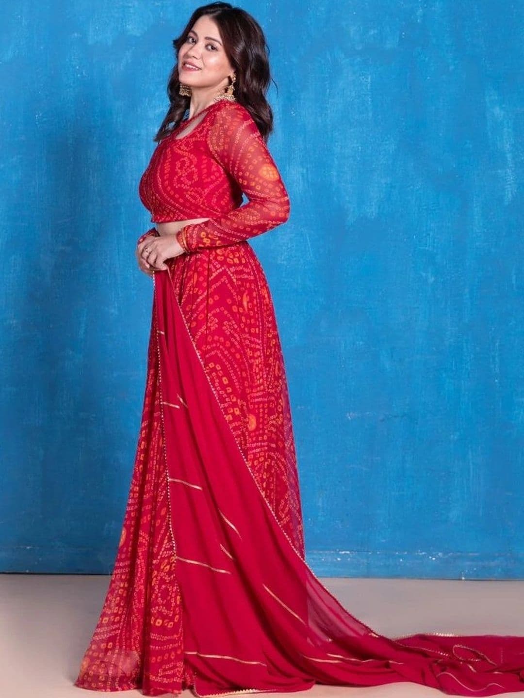 NEW UNIQUE DESI Women Printed Ready to Wear Lehenga & Blouse Taping thumbnail 5