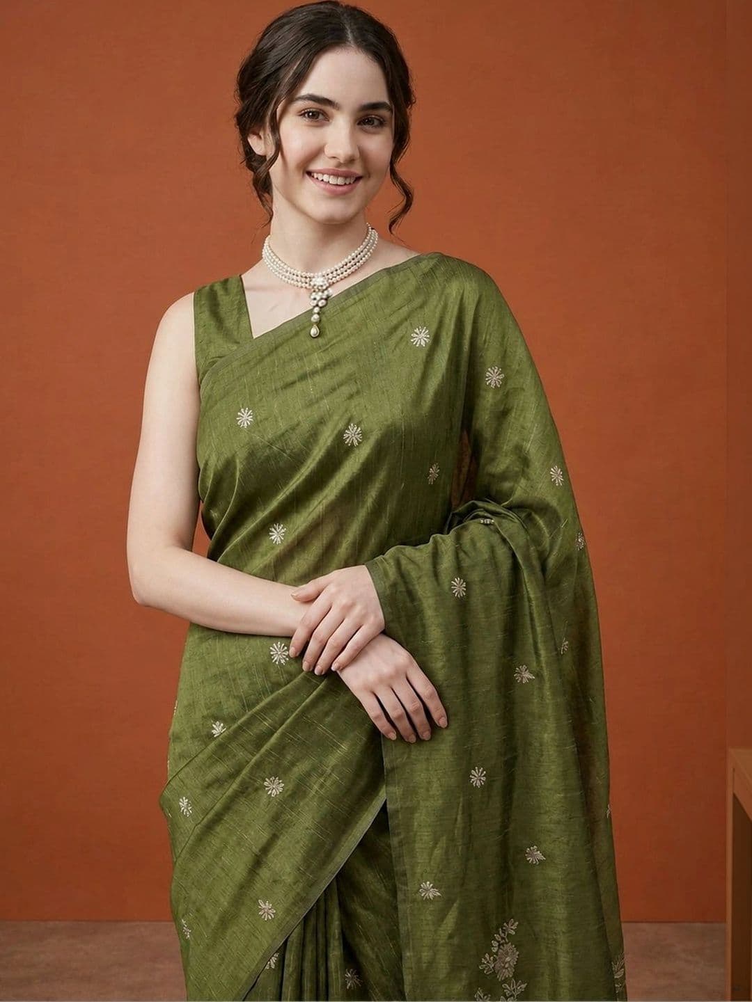 Suha Embroidered Silk Cotton Saree thumbnail 7