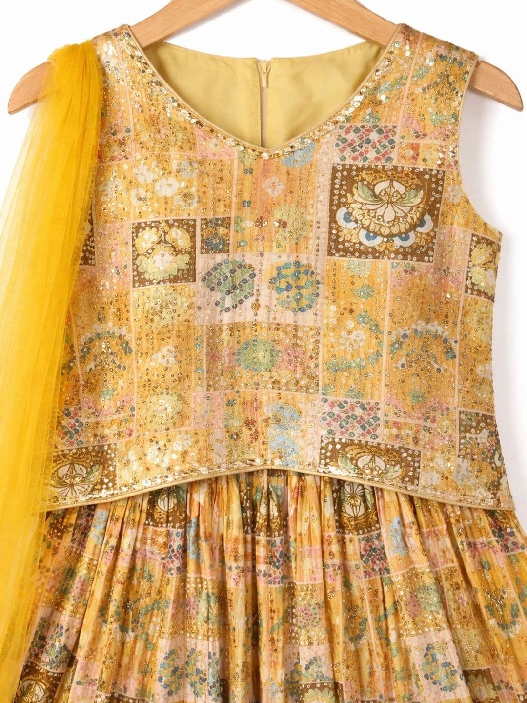 BAESD Girls Embellished Sequinned Ready to Wear Lehenga & thumbnail 3