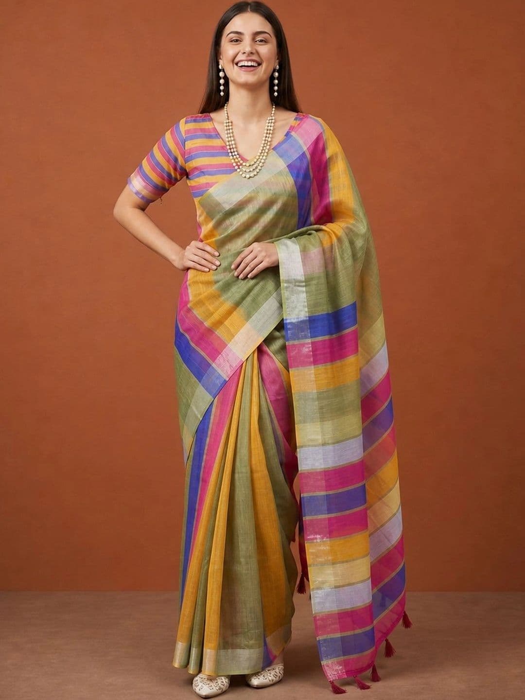 Suha Woven Design Silk Blend Saree thumbnail 6