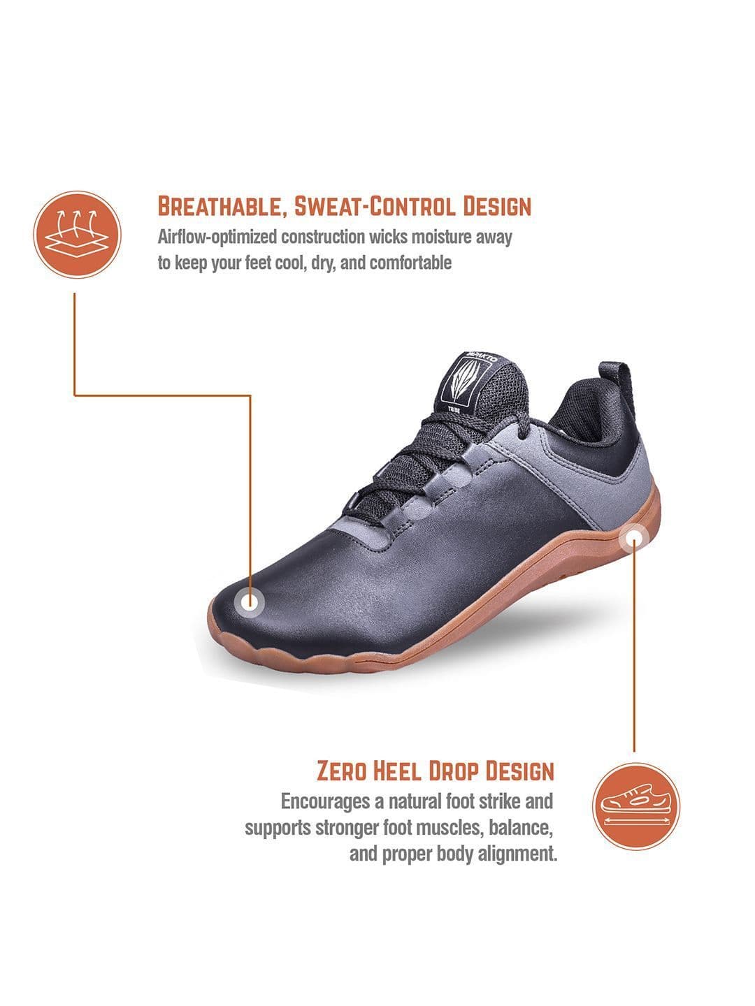 IMPAKTO Men CoreStep Barefoot Shoes For Training & Running Non Marking Sole & Washable thumbnail 2