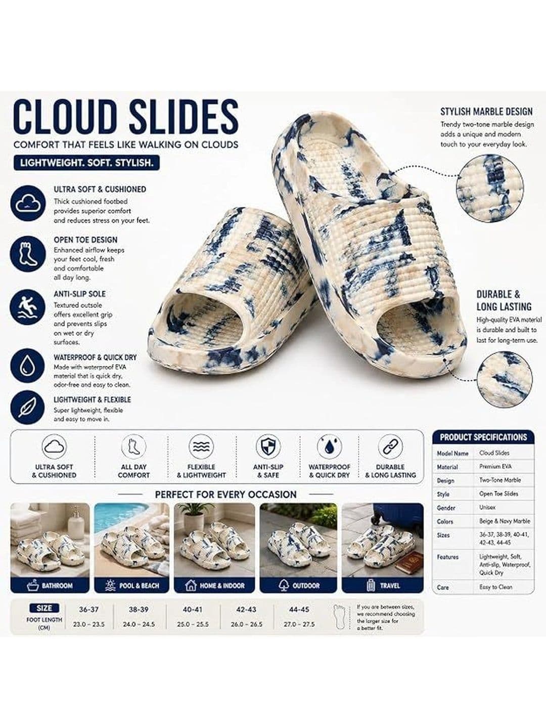 SHOP 24 CARE Men Printed Rubber Sliders thumbnail 3