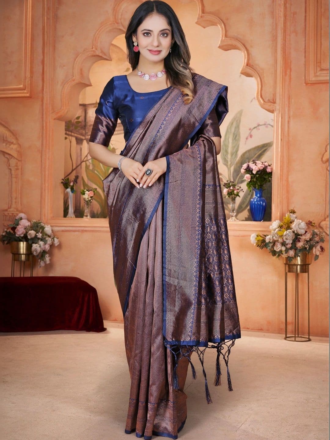revika Woven Design Zari Art Silk Designer Kanjeevaram Saree - view 1