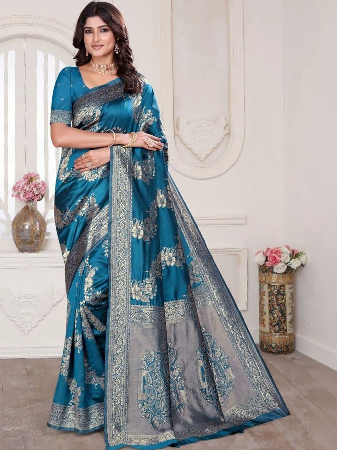 revika Woven Design Zari Art Silk Designer Kanjeevaram Saree - view 1