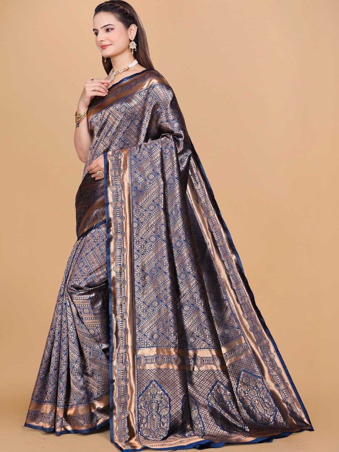revika Woven Design Zari Art Silk Designer Kanjeevaram Saree thumbnail 2