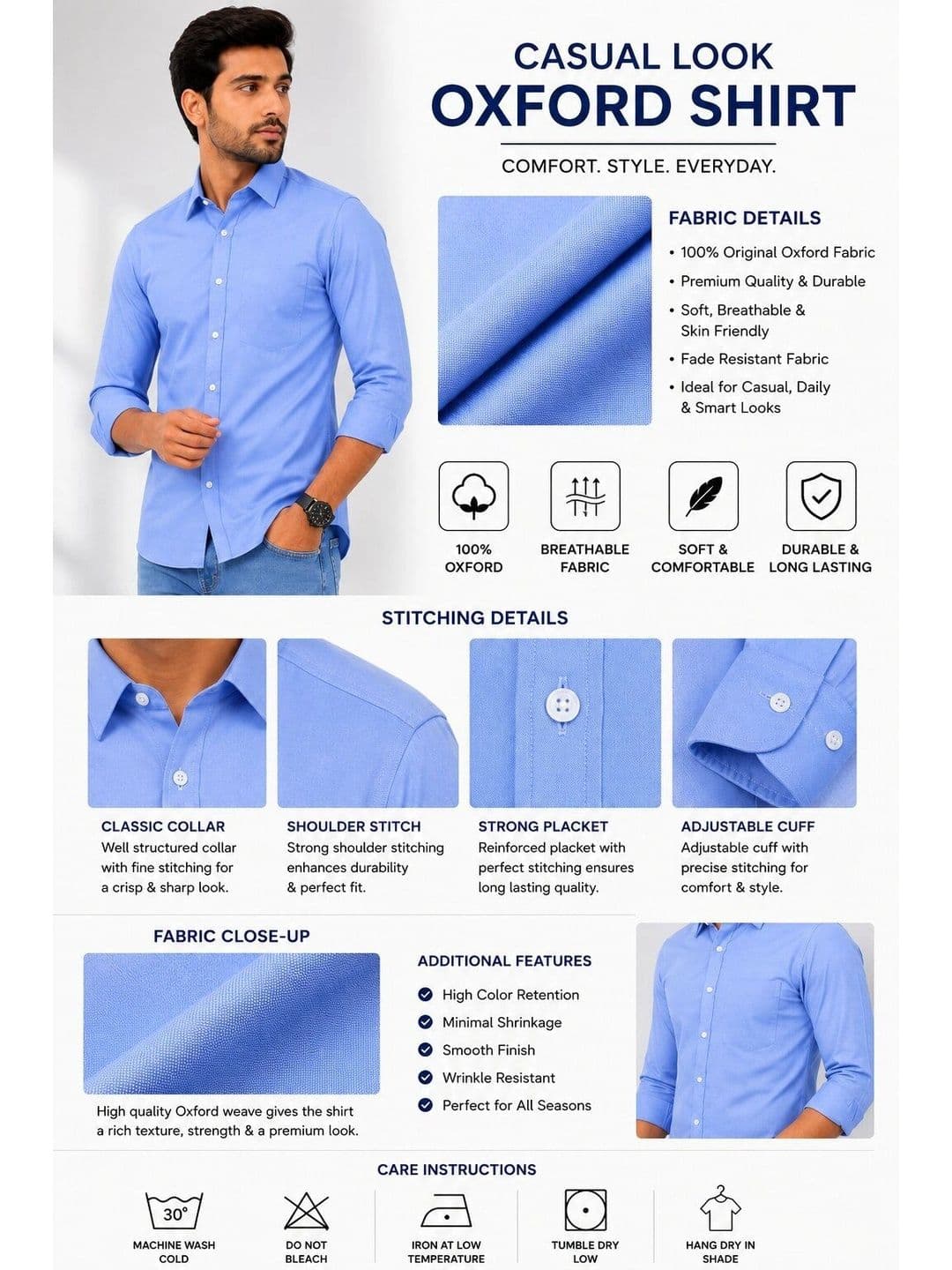 The Dapperman Men Comfort Casual Shirt thumbnail 4