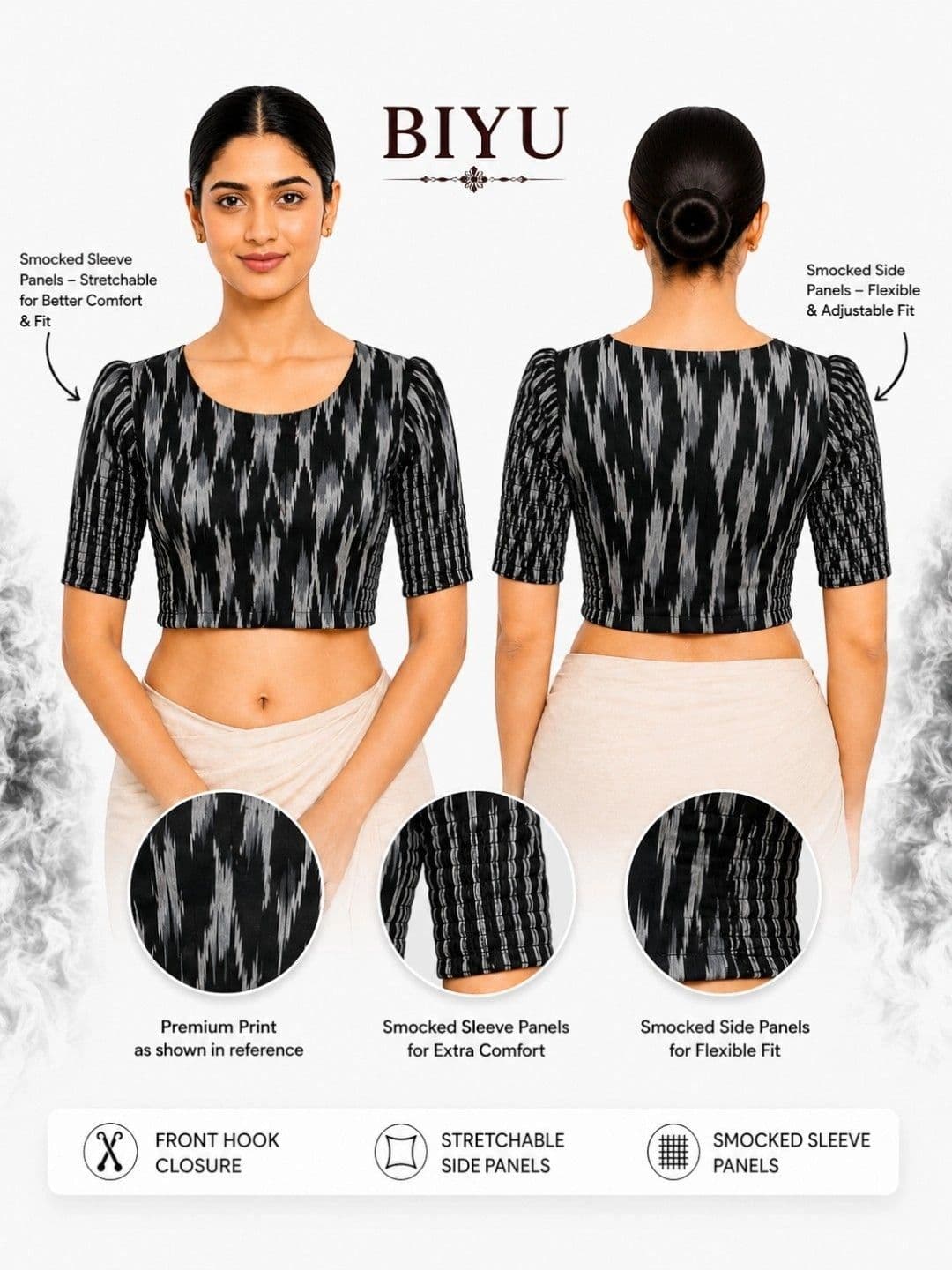 Biyu Cotton Printed Saree Blouse thumbnail 4
