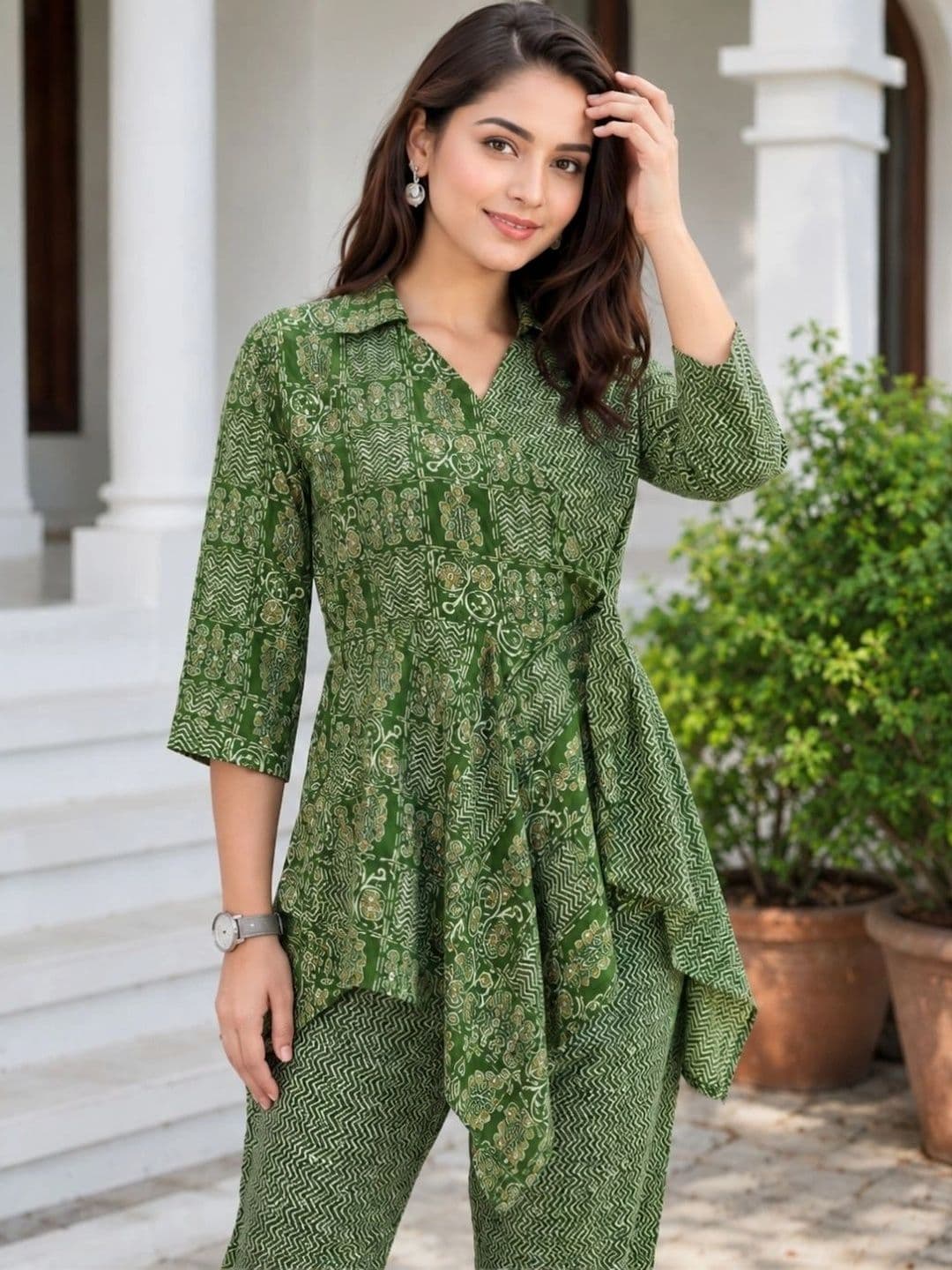 PEACH PIPER Women Printed Top with Trousers thumbnail 2