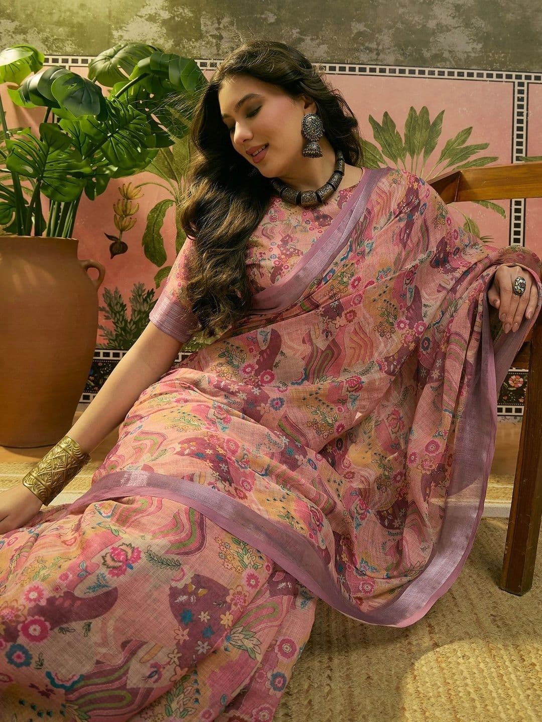 Suha Floral Saree thumbnail 5