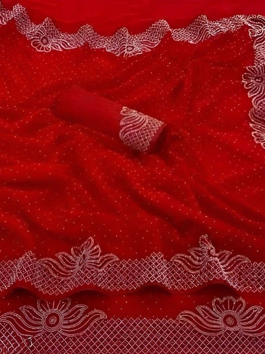 RENBRIZA Embroidered Poly Georgette Saree thumbnail 2