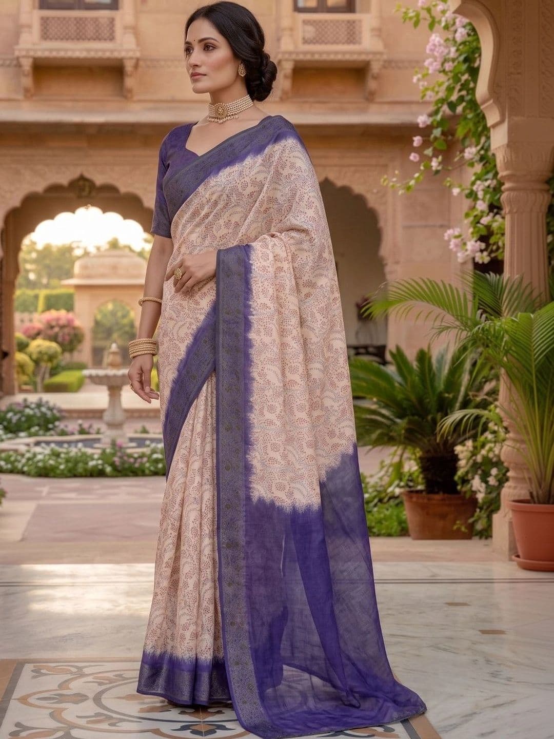 BORAD FASHION Designer Chanderi Saree thumbnail 2