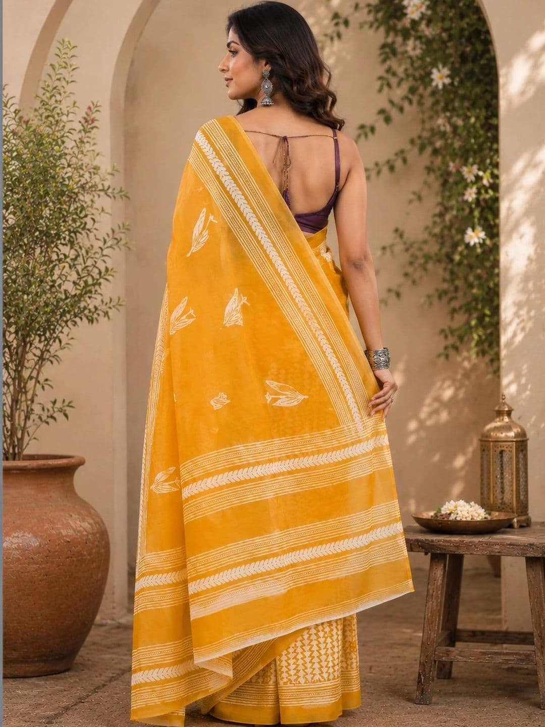 BORAD FASHION Designer Chanderi Saree thumbnail 2