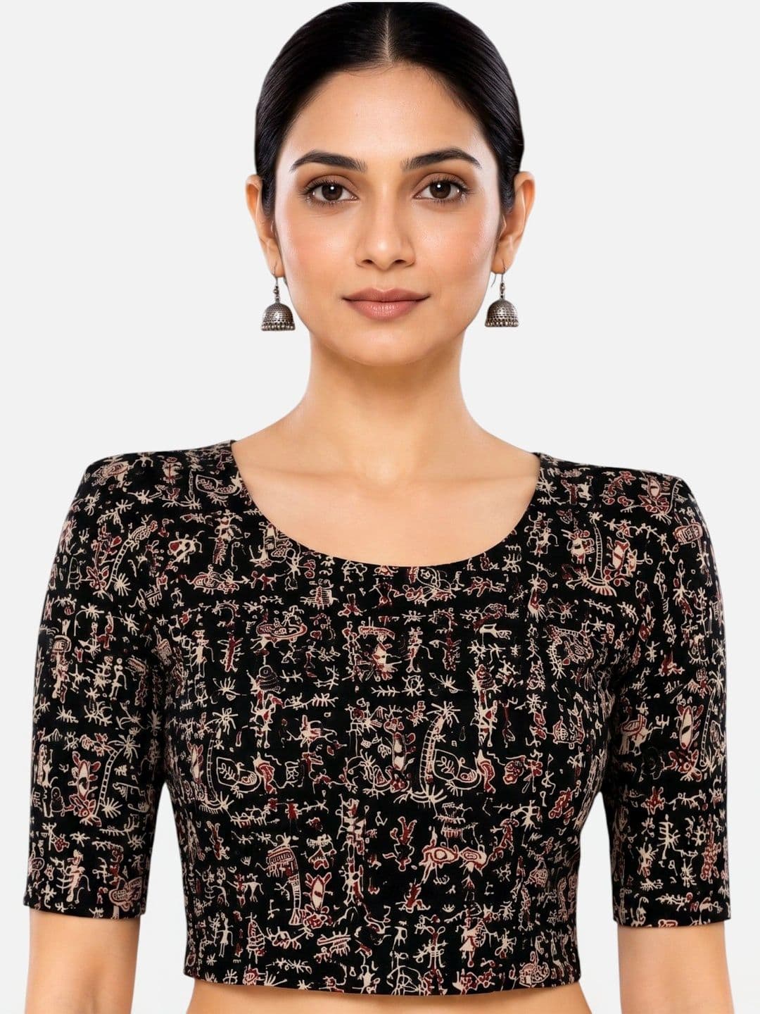 Biyu Cotton Printed Saree Blouse - view 1