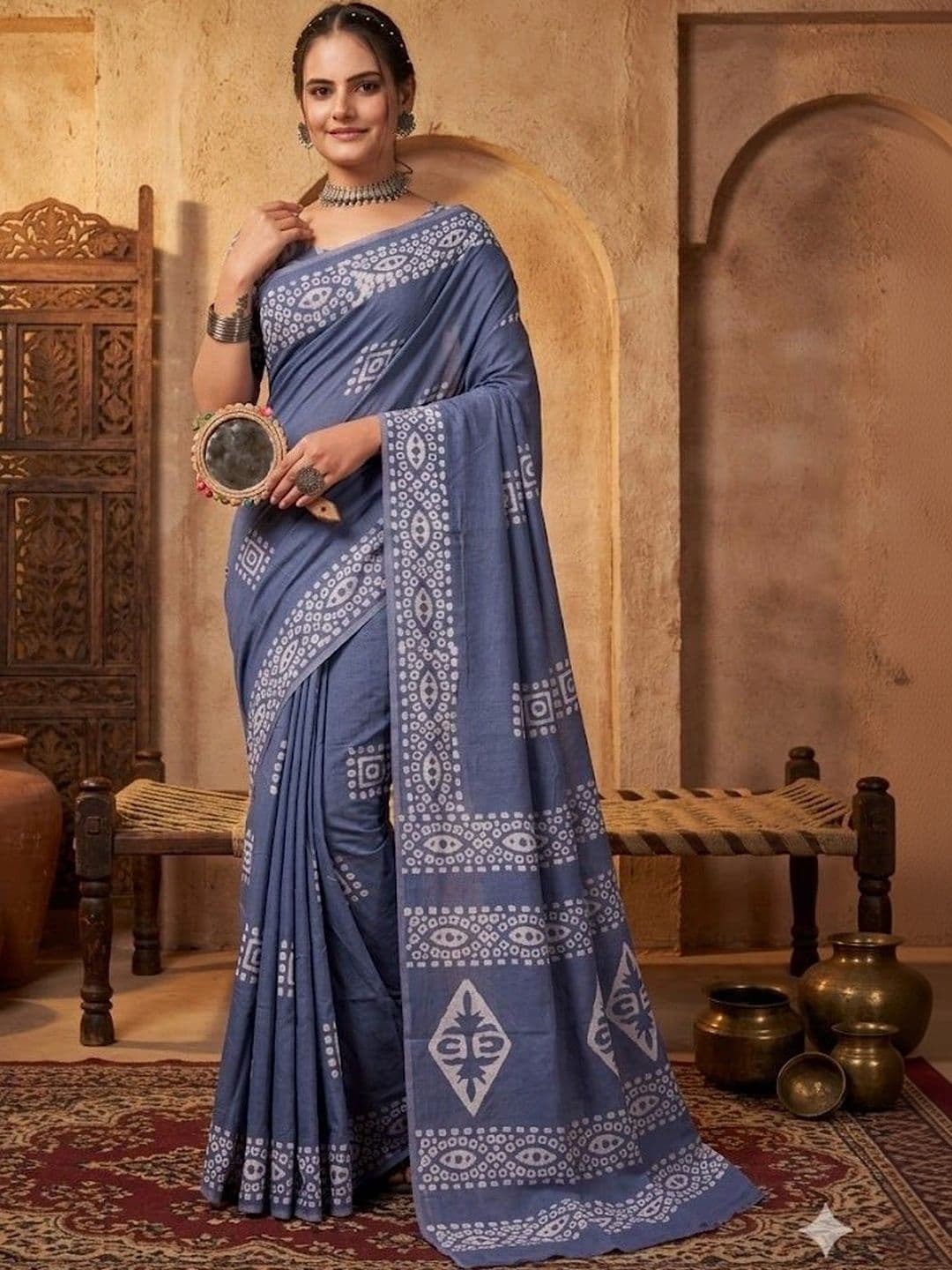 BARATHEON Ethnic Motifs Pure Cotton Saree thumbnail 2