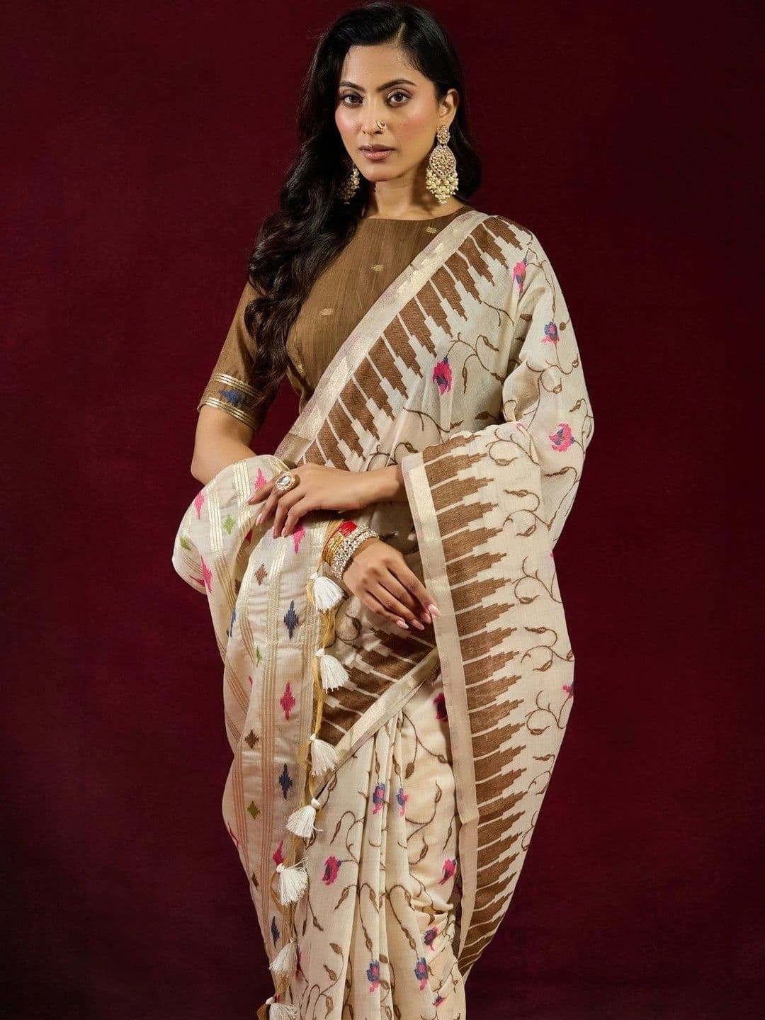 kasee Ethnic Motifs Pure Cotton Designer Saree thumbnail 4