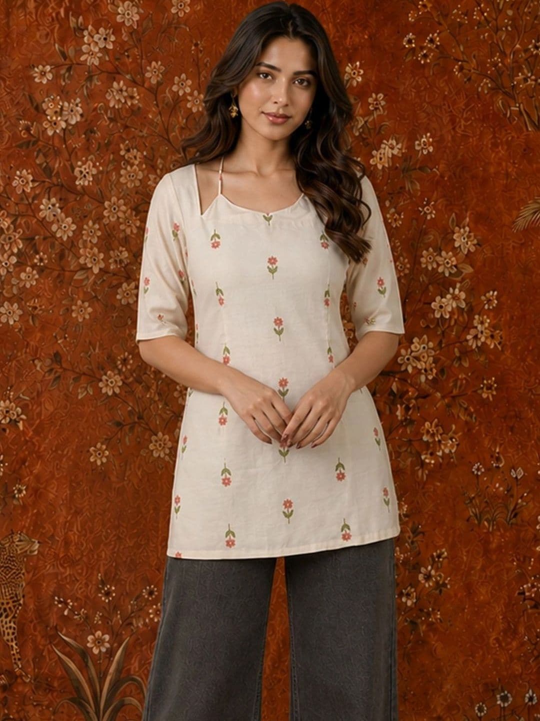 Sangria Botanical Printed Kurti thumbnail 5