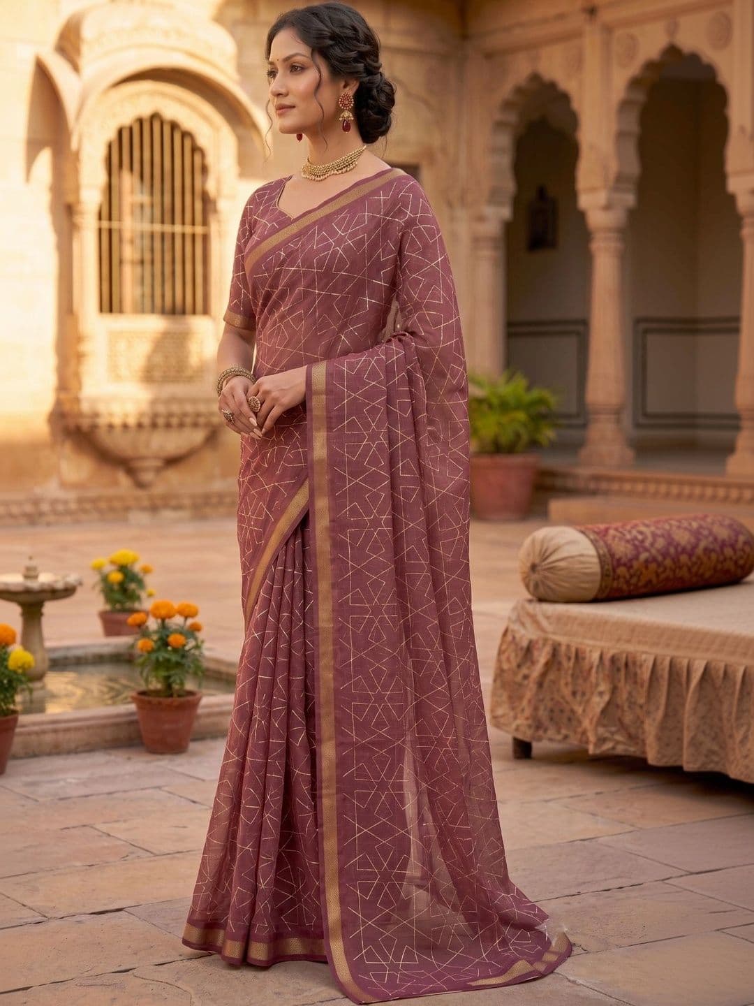 BORAD FASHION Designer Chanderi Saree thumbnail 4