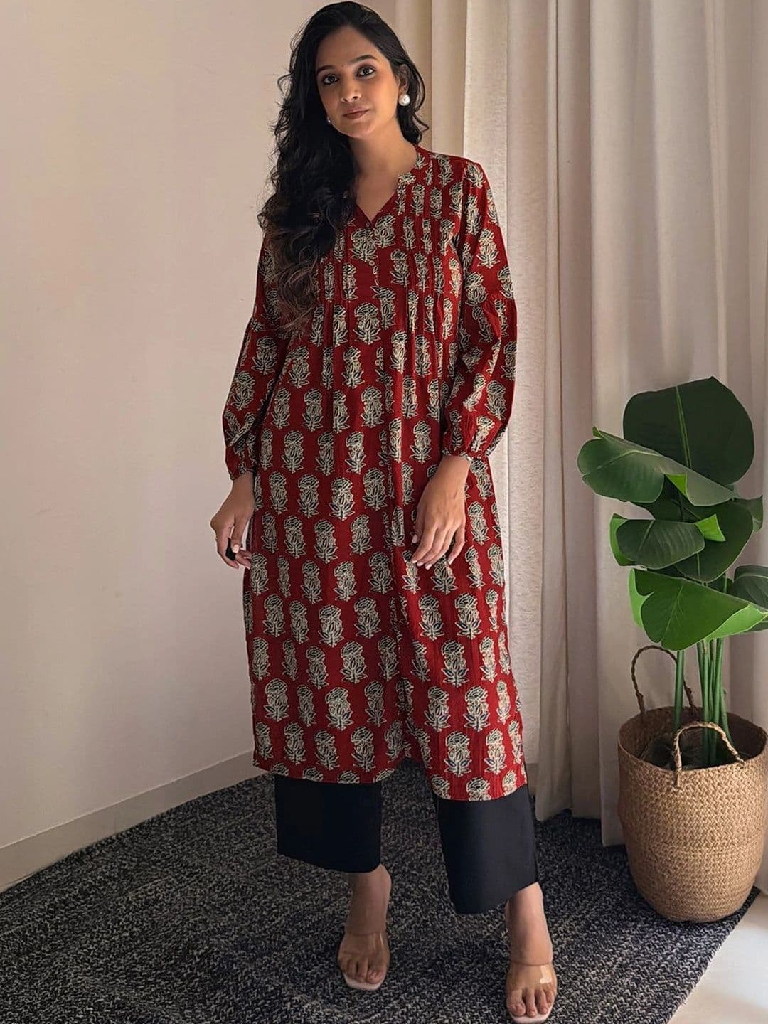 Janasya Women Ethnic Motifs Printed Indie Prints Kurta thumbnail 2