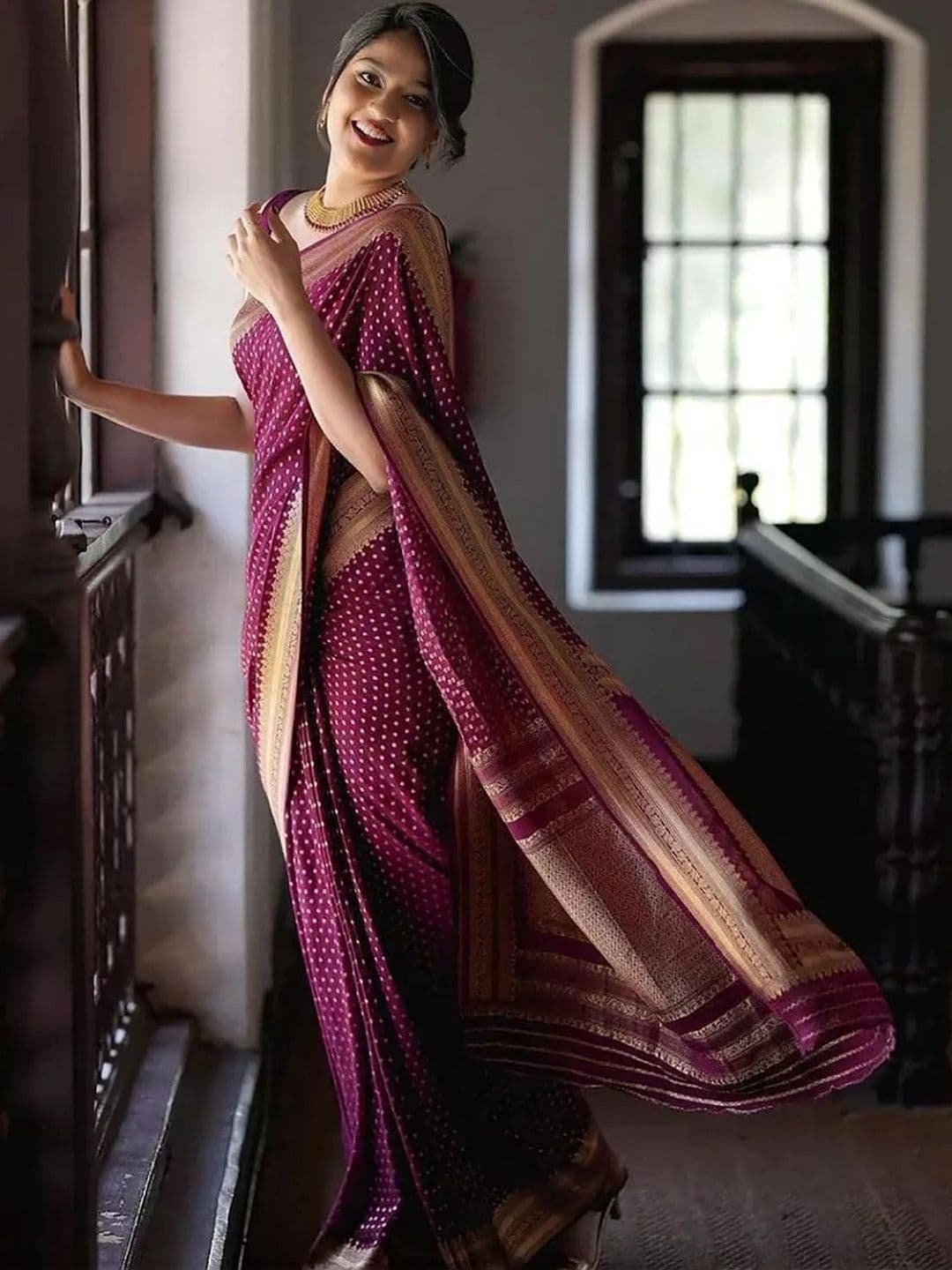 revika Woven Design Zari Art Silk Designer Kanjeevaram Saree thumbnail 6