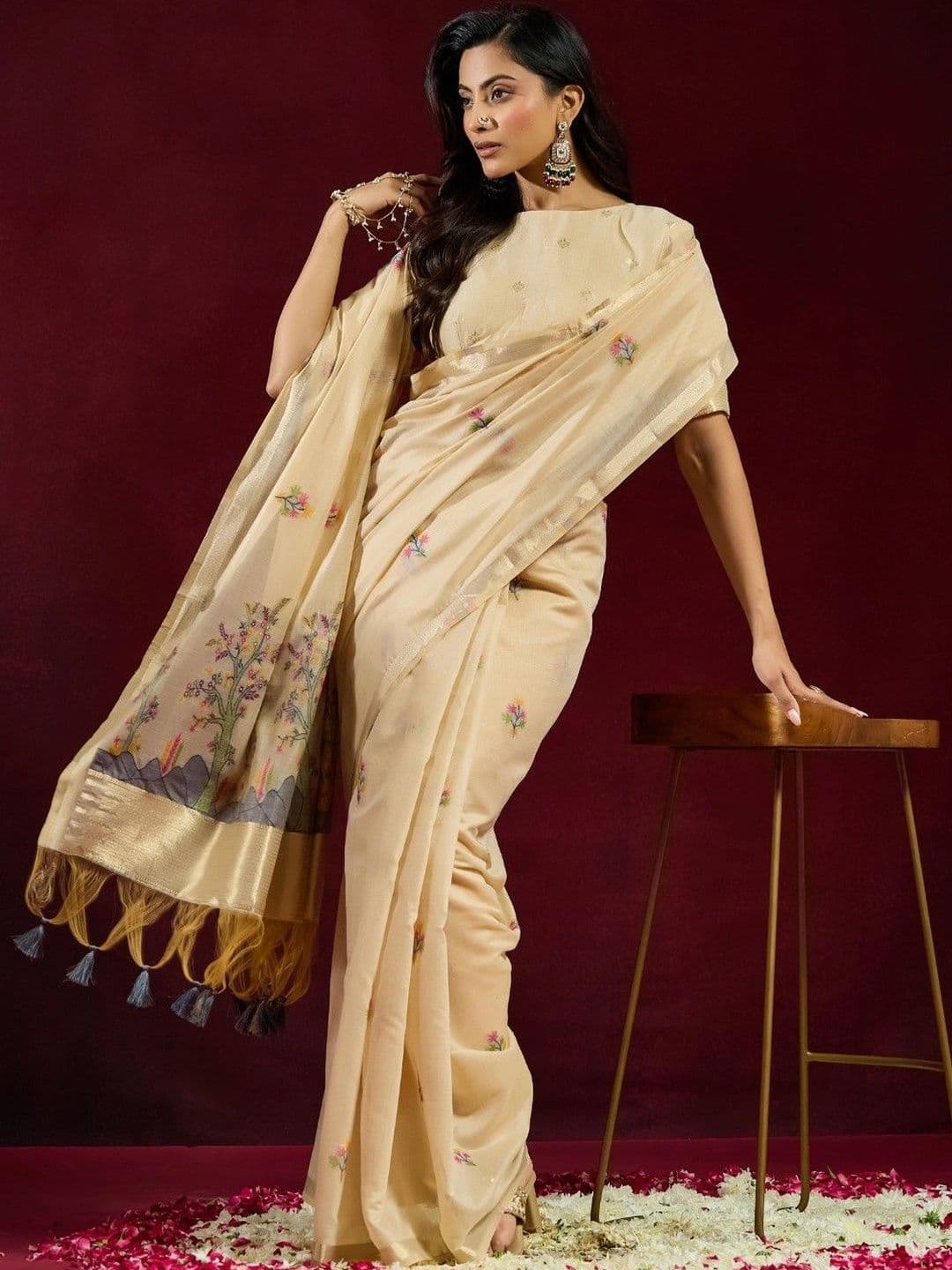 kasee Floral Pure Cotton Designer Saree thumbnail 6
