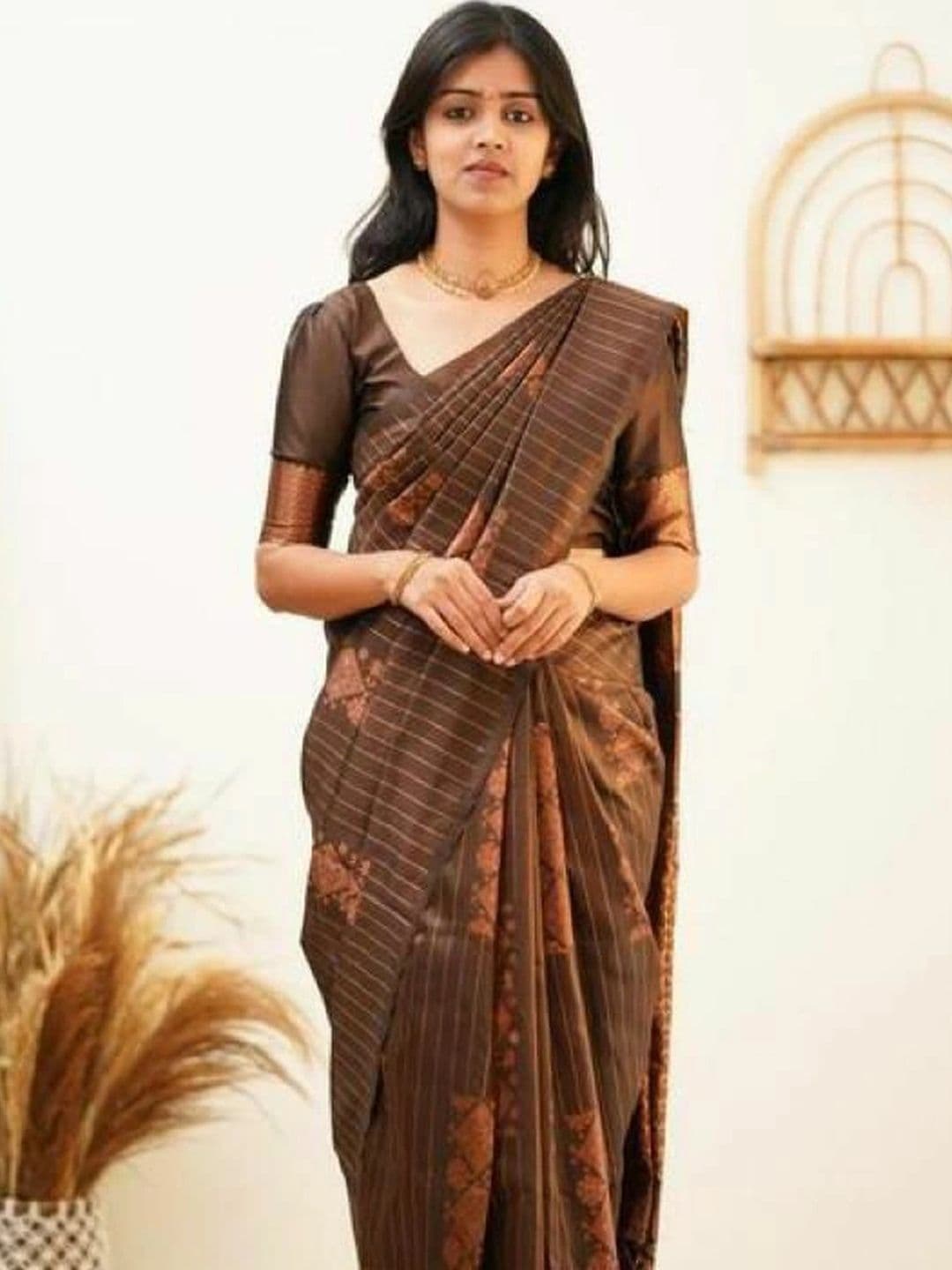 revika Striped Zari Art Silk Designer Kanjeevaram Saree - view 1