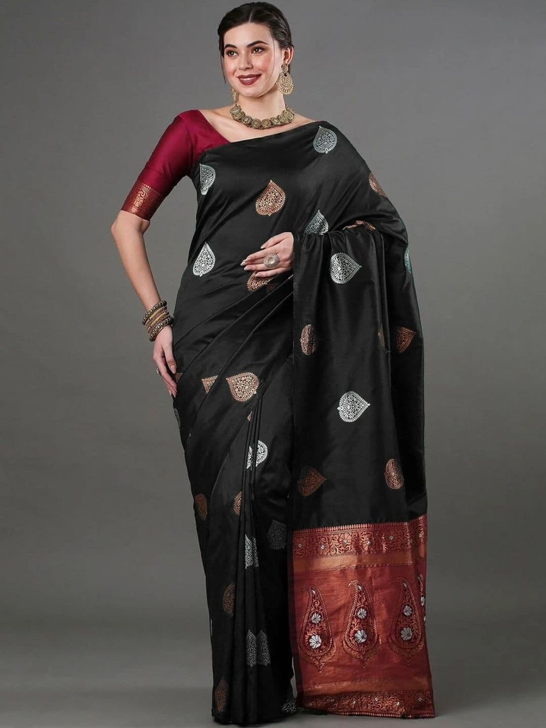 revika Woven Design Zari Art Silk Designer Kanjeevaram Saree - view 1