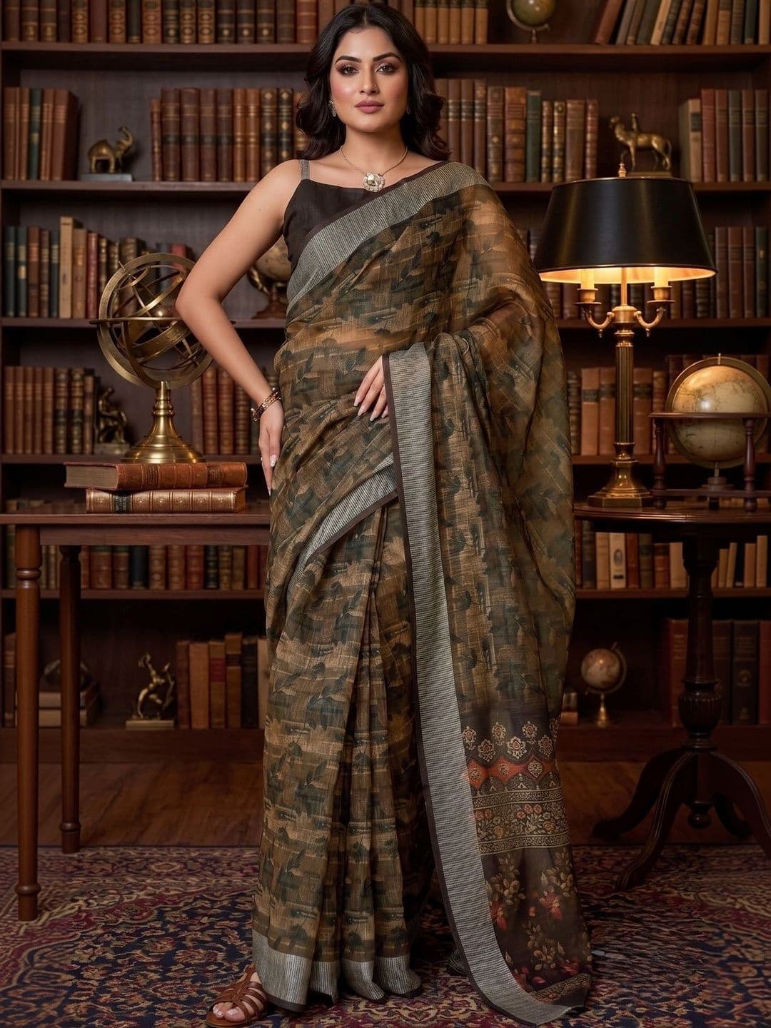 BORAD FASHION Designer Chanderi Saree - view 1