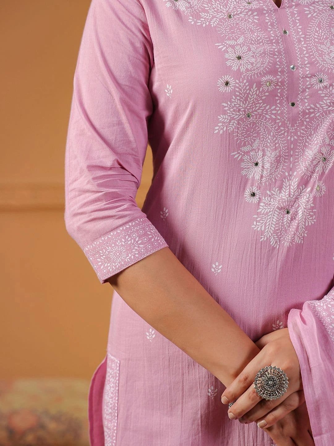 Misaina Women Ethnic Motifs  Pure Cotton Kurta with Trousers & With Dupatta thumbnail 3