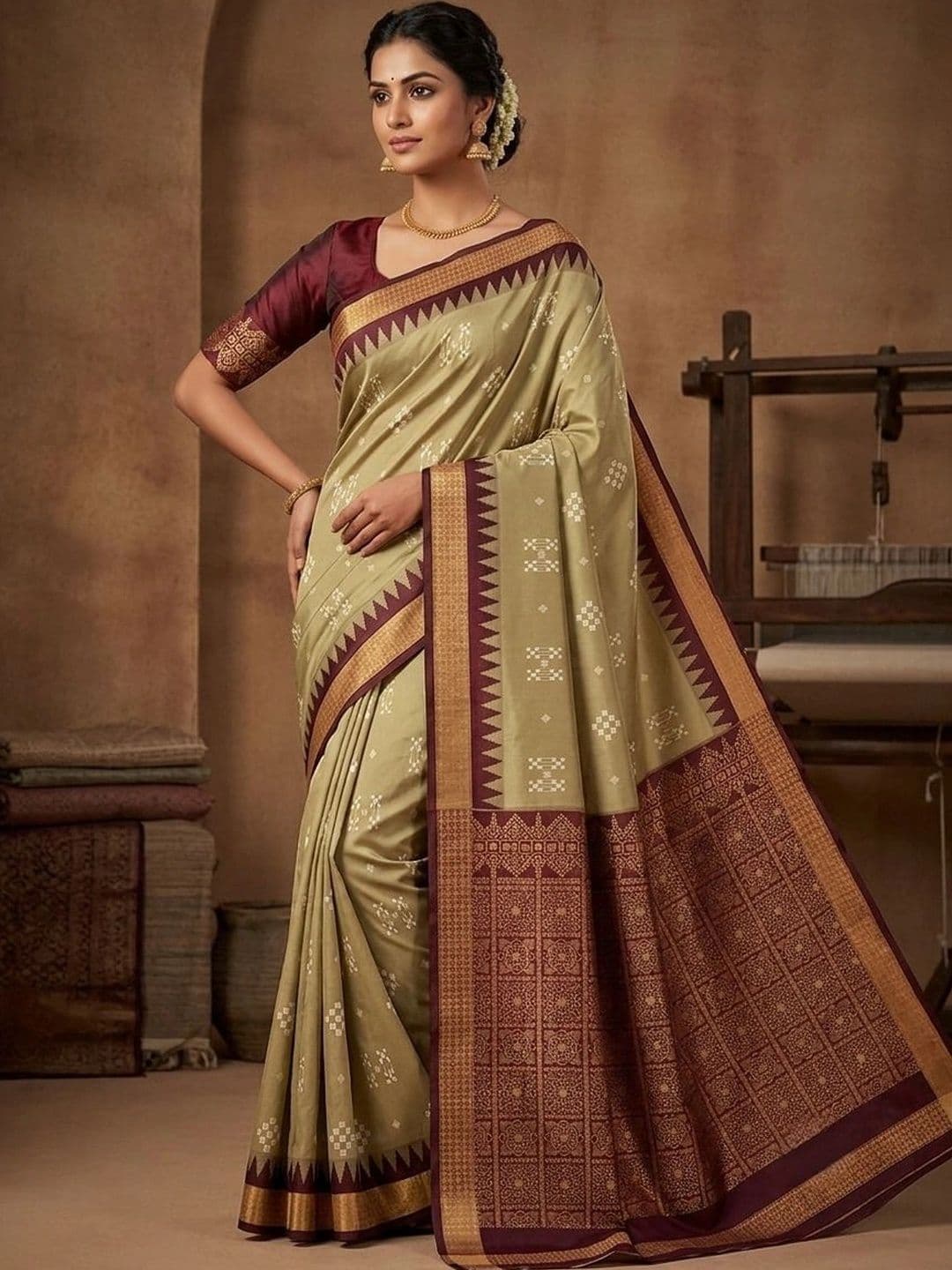 Silk Loomluxe Zari Art Silk Sambalpuri Saree thumbnail 2
