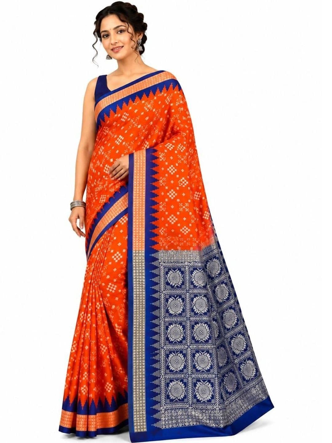 M H Saree Destination Women Zari Art Silk Sambalpuri Sarees - view 1