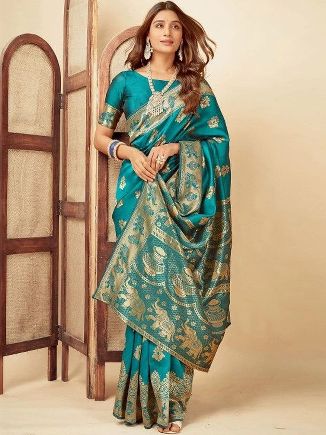 Tapasvi Clothing Woven Design Zari Art Silk Banarasi Saree - view 1
