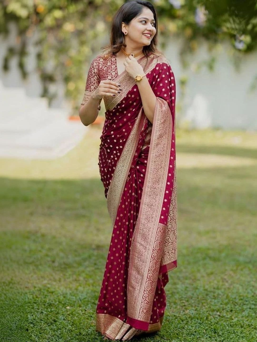 revika Woven Design Zari Art Silk Designer Kanjeevaram Saree thumbnail 3