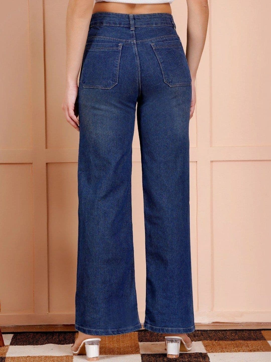 P.X.5 Women Classic Wide Leg High-Rise Light Fade Stretchable Jeans thumbnail 2