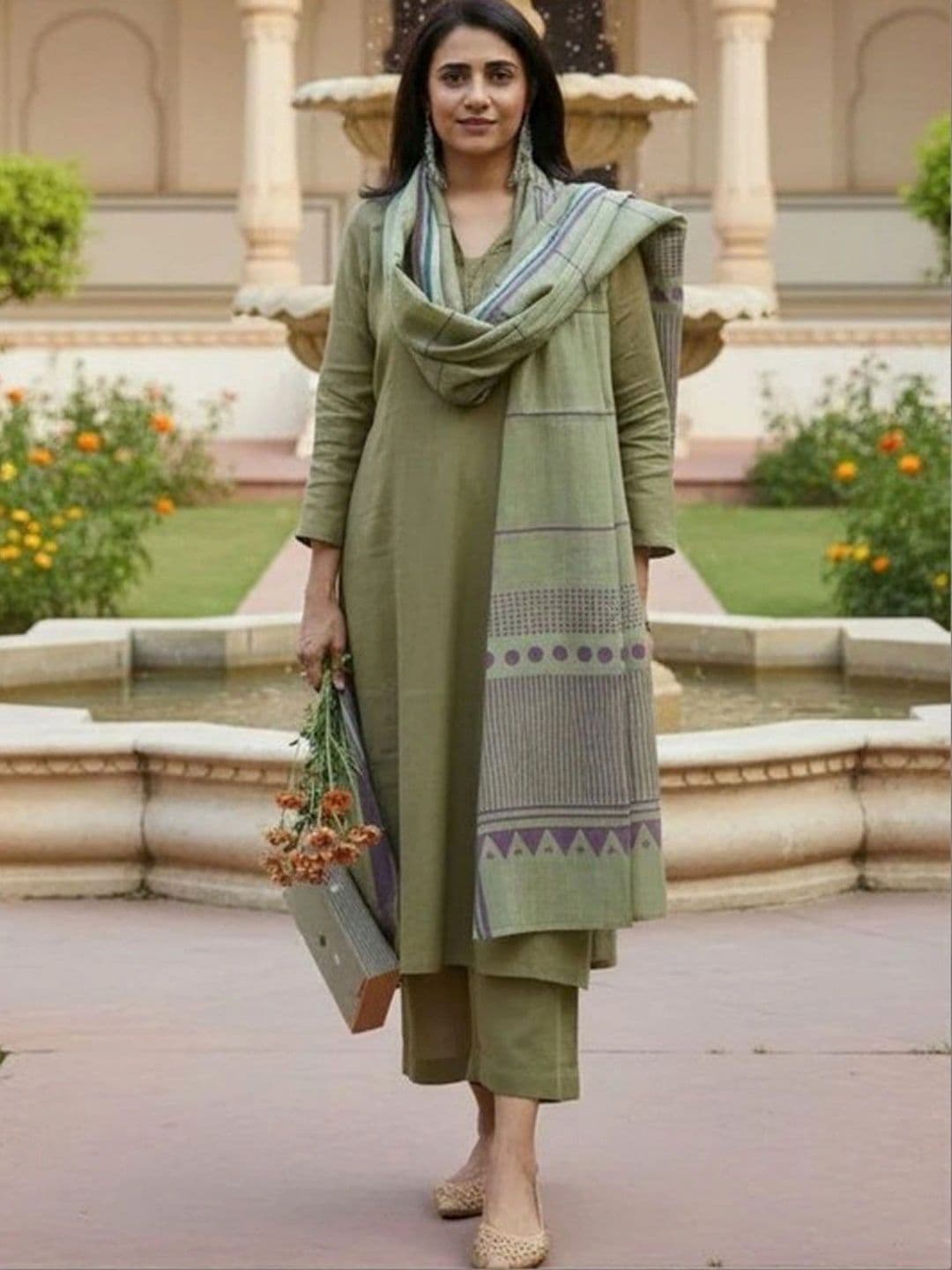 all about you Women Ethnic Motifs Regular Kurta with Trousers & With Dupatta - view 1