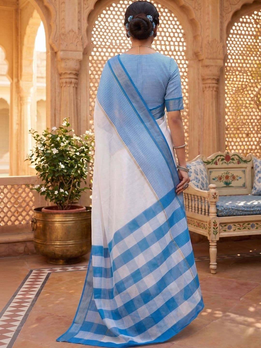 BORAD FASHION Designer Chanderi Saree thumbnail 2
