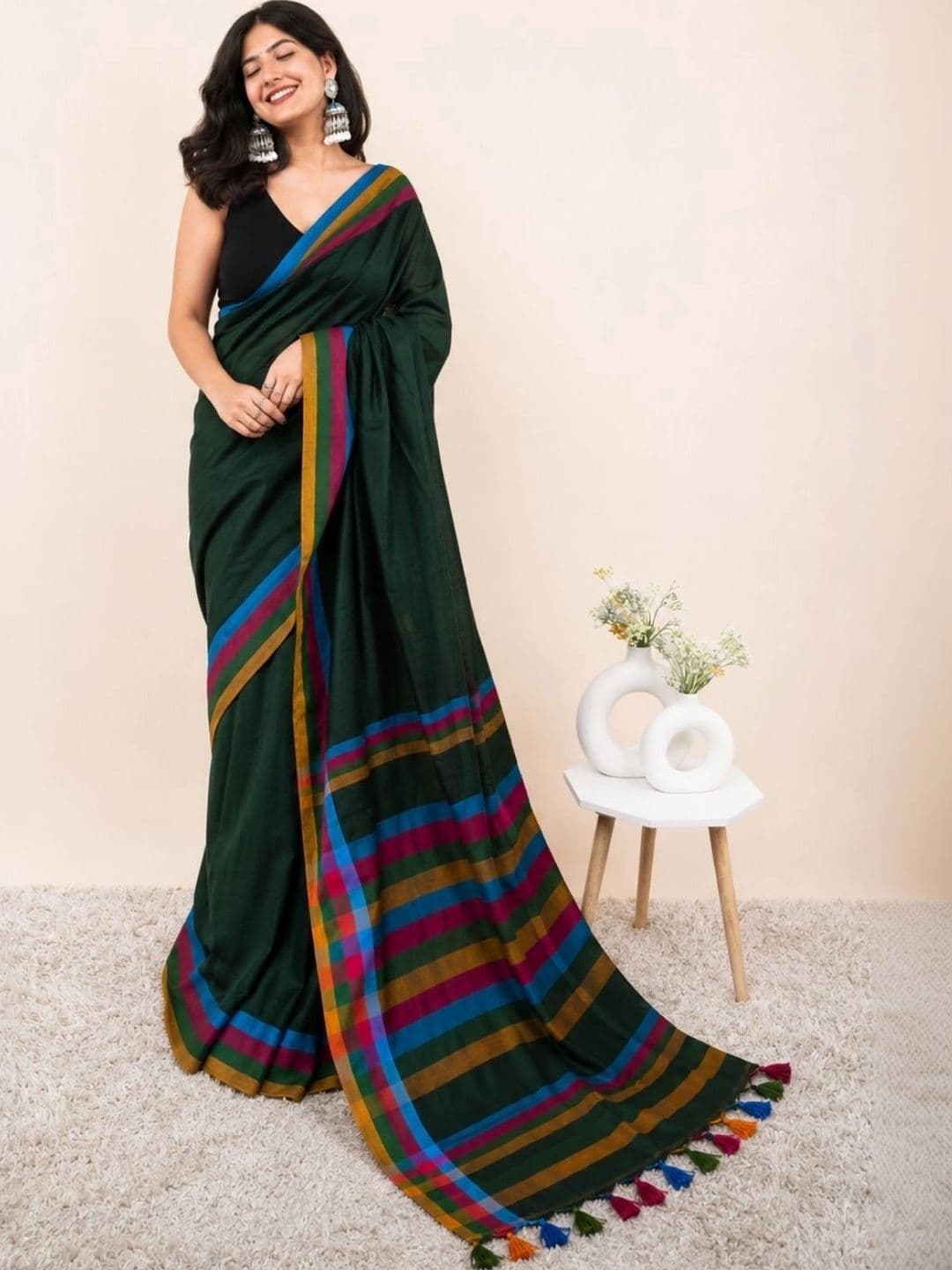 MISS WEARS Striped Saree - view 1